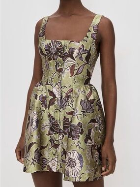 Alémais Citron Flounce Mini Dress